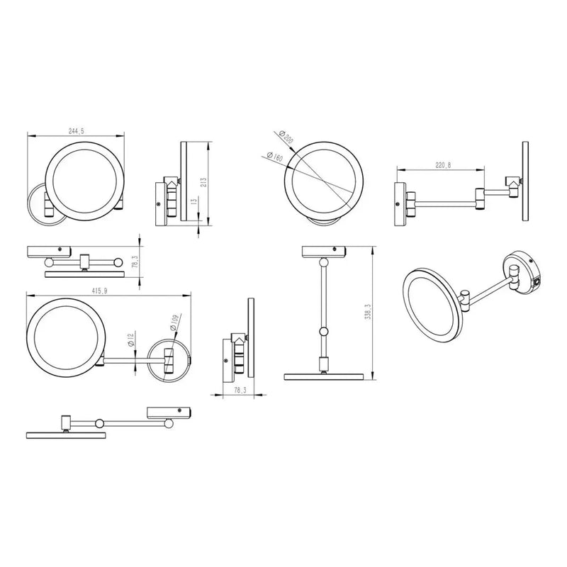 Sane Round LED Cosmetic Bathroom Mirror - Frameless
