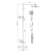 Saturn Brushed Brass Fluted Shower Screen with Shower, Extra Large Tray & Waste