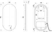 Savorne 400mm Oblong Back-Lit LED Mirror