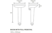 Serpens Basin With Full Pedestal, 500mm Wide