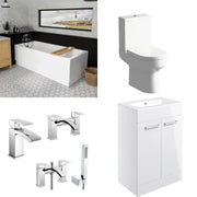 Serpens Bathroom Pack with 1600x800mm Bath, Vanity Unit, Toilet & Taps