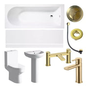 Serpens Brushed Brass Full Bathroom Pack with Taps and Waste