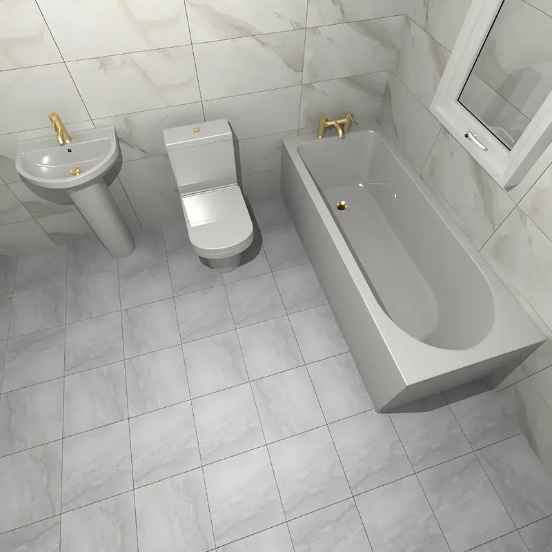 Serpens Brushed Brass Full Bathroom Pack with Taps and Waste