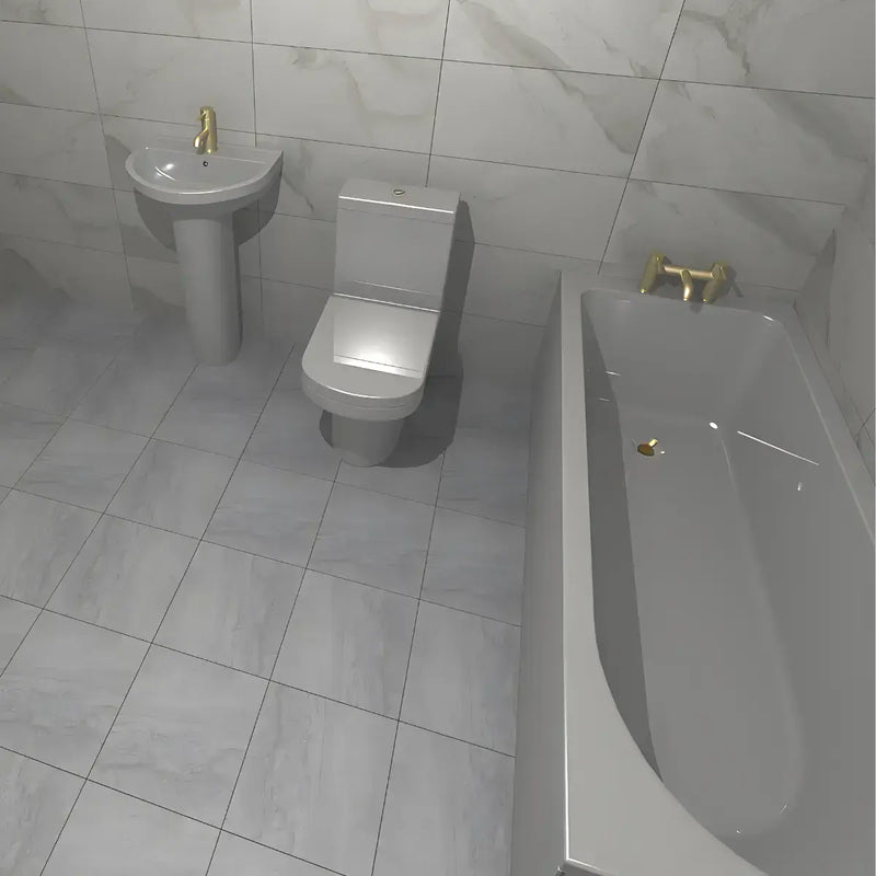 Serpens Brushed Brass Full Bathroom Pack with Taps and Waste