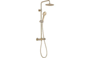 Serpens Brushed Brass Full Bathroom Pack with, Taps, Bath Screen and Dual Shower