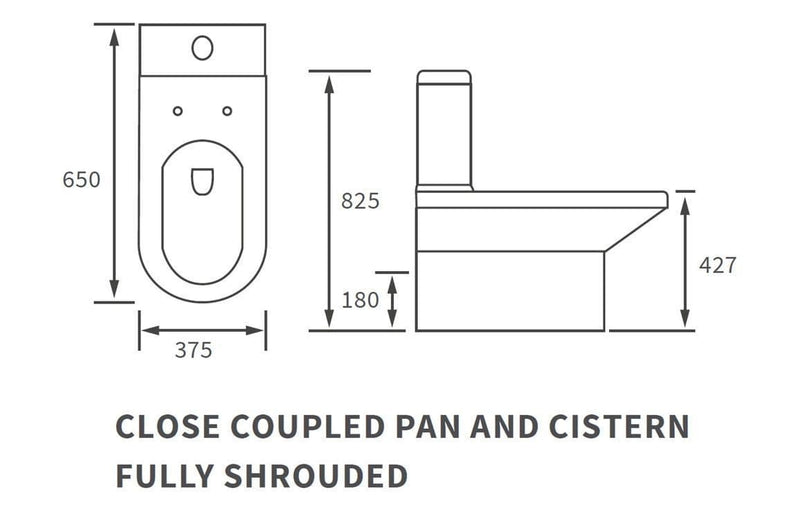 Serpens Close Coupled Fully Shrouded Toilet Inc Soft Close Seat
