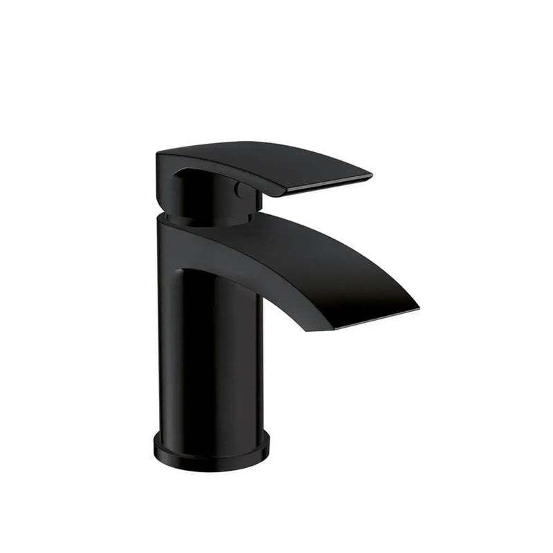 Serpens Matt Black Quadrant Shower Enclosure Pack with Vanity Unit, Toilet, Taps and Dual Shower