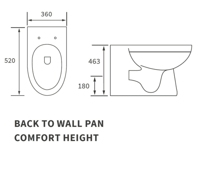 Serpens Rimless Back To Wall Comfort Height Toilet Inc Soft Close Seat