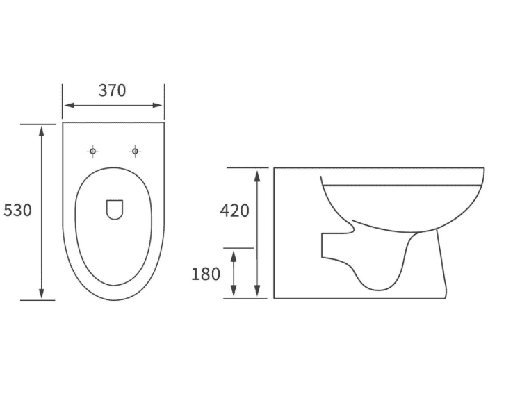 Serpens Rimless Back To Wall Toilet Inc Soft Close Seat