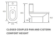 Serpens Rimless Close Coupled Comfort Height Toilet Inc Soft Close Seat