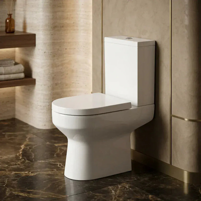 Serpens Rimless Close Coupled Comfort Height Toilet Inc Soft Close Seat