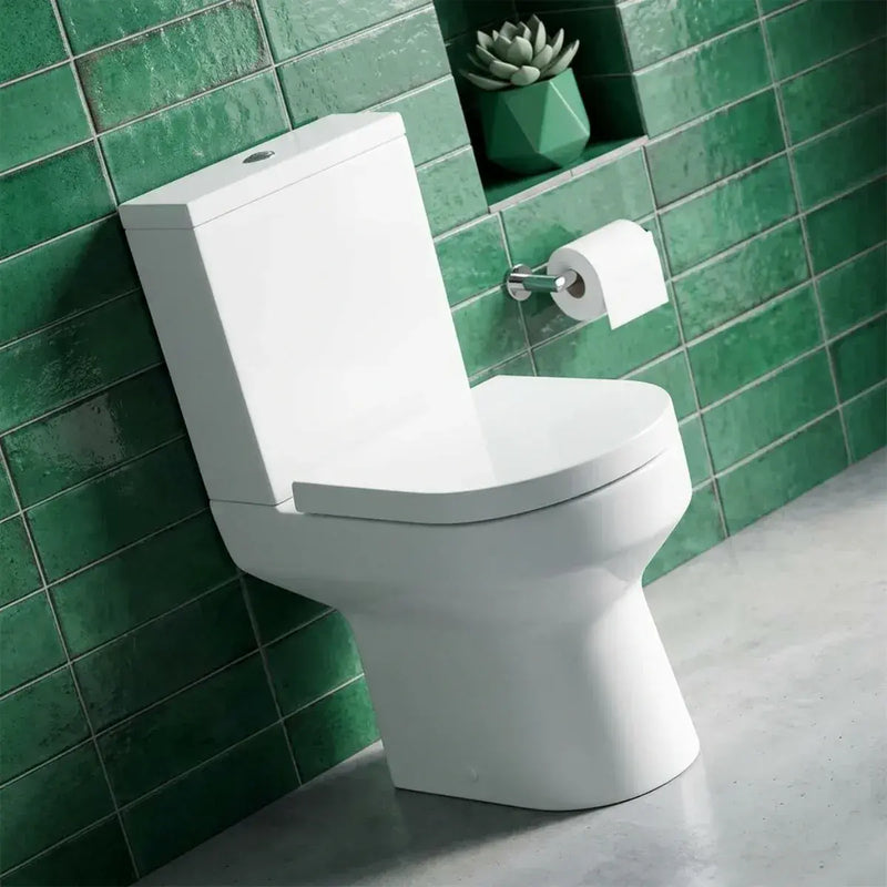 Serpens Rimless Close Coupled Comfort Height Toilet Inc Soft Close Seat