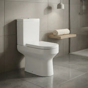 Serpens Rimless Open Back Close Coupled Toilet Inc Soft Close Seat