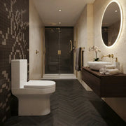 Serpens Rimless Open Back Close Coupled Toilet Inc Soft Close Seat