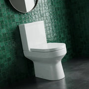 Serpens Rimless Open Back Close Coupled Toilet Inc Soft Close Seat