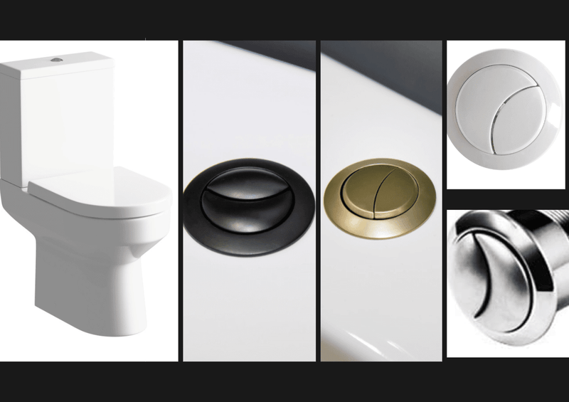 Serpens Rimless Toilet with Optional Colour WC Push Button