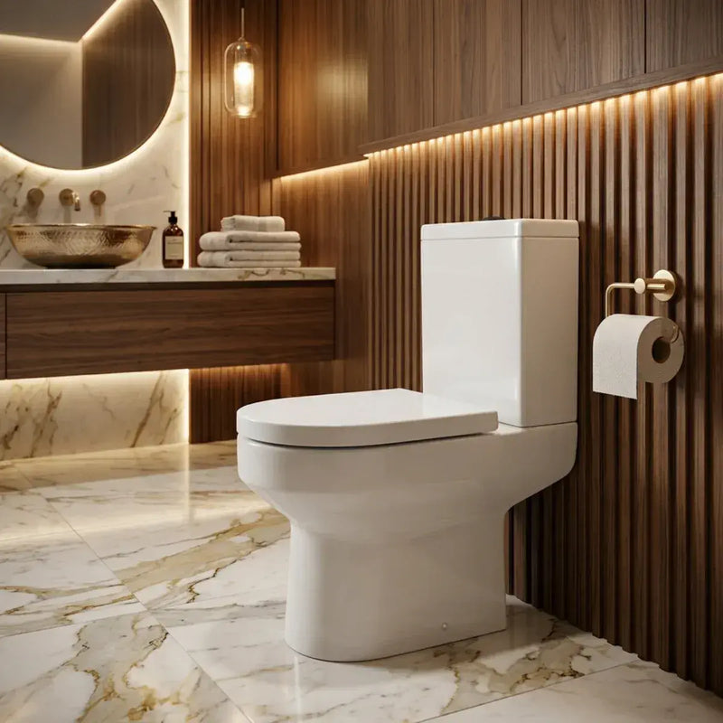 Serpens Rimless Toilet with Optional Colour WC Push Button