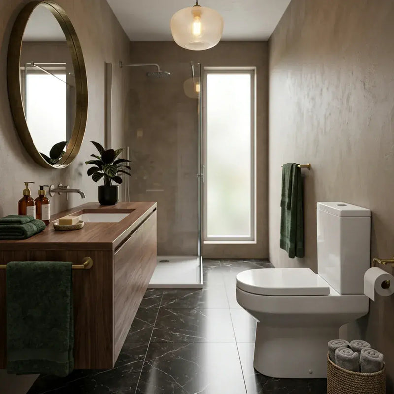 Serpens Rimless Toilet with Optional Colour WC Push Button