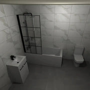 Serpens Vanity Unit Bathroom Pack with 1700x700mm Bath, Matt Black Screen and Dual Shower (1)