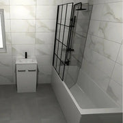 Serpens Vanity Unit Bathroom Pack with 1700x700mm Bath, Matt Black Screen and Dual Shower (1)
