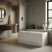 Shower Bath, Straight, Single Ended with Glass Screen, Panel - Supercast / 1600