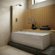 Shower Bath, Straight, Single Ended with Glass Screen, Panel - Supercast / 1700