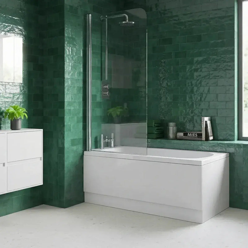 Shower Bath, Straight, Single Ended with Glass Screen, Panel - Standard / 1500