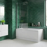 Shower Bath, Straight, Single Ended with Glass Screen, Panel - Standard / 1600