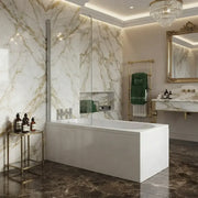 Shower Bath, Straight, Single Ended with Glass Screen, Panel - Supercast / 1600