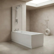 Shower Bath, Straight, Single Ended with Glass Screen, Panel - Supercast / 1700