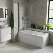 Shower Bath, Straight, Single Ended with Glass Screen, Panel - Supercast / 1600