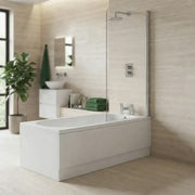 Shower Bath, Straight, Single Ended with Glass Screen, Panel - Standard / 1500