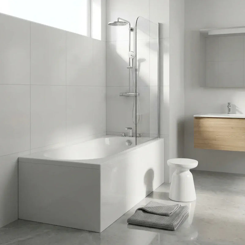 Single Ended Premium Steel Bath, Various Lengths, with 2 Tap Holes - 1700mm