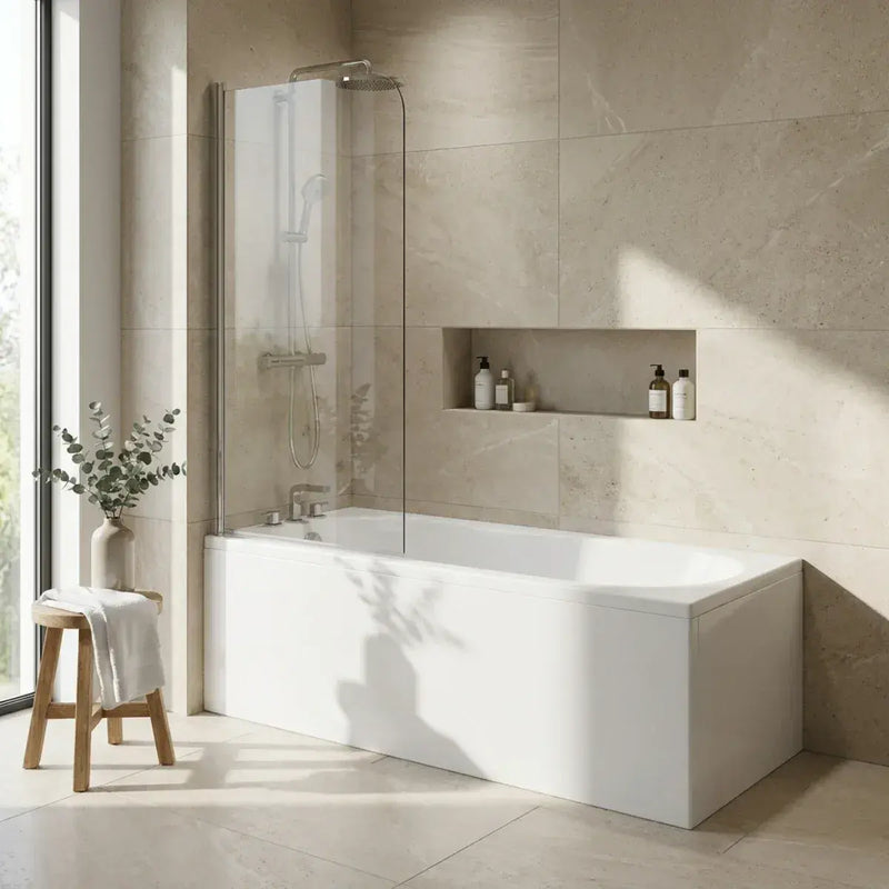 Single Ended Premium Steel Bath, Various Lengths, with 2 Tap Holes - 1600mm