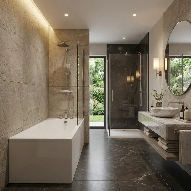 Single Ended Premium Steel Bath, Various Lengths, with 2 Tap Holes - 1600mm