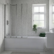 Single Framed Four Fold Bath Screen