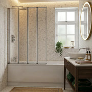 Single Framed Four Fold Bath Screen