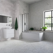 Single Framed Four Fold Bath Screen