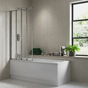 Single Framed Four Fold Bath Screen