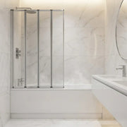 Single Framed Four Fold Bath Screen