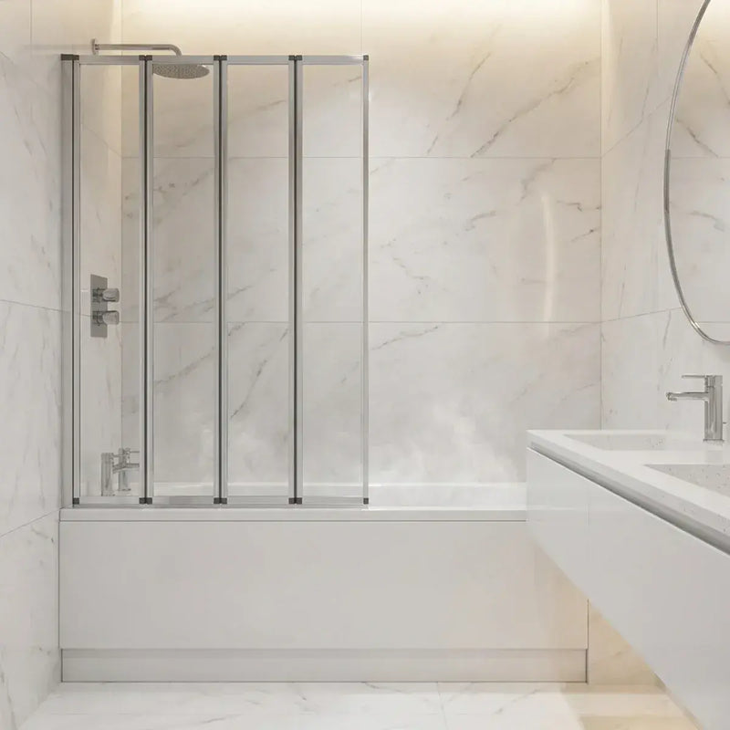 Single Framed Four Fold Bath Screen