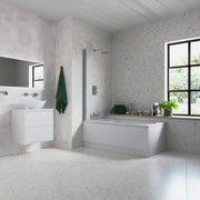 Single Straight Bath Screen - Chrome Wall Profile