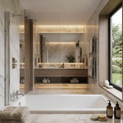 Single Straight Bath Screen - Chrome Wall Profile