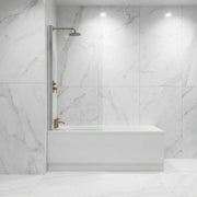 Single Straight Bath Screen - Chrome Wall Profile