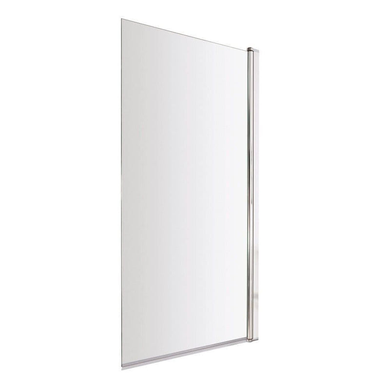 Single Straight Bath Screen - Chrome Wall Profile