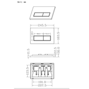 Slim Concealed Cistern with Optional Flush Plates - Rectangle Square Button White