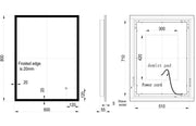 Solaner 800x600mm Rectangle LED Mirror