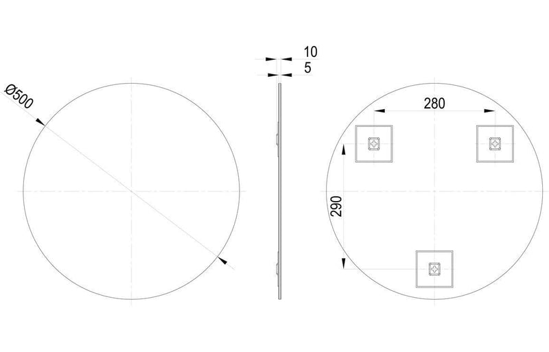 Soler 500mm Round Mirror