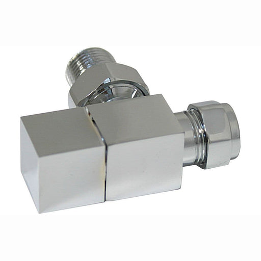 Square Angled Radiator Valve Pack (Pairs), Chrome