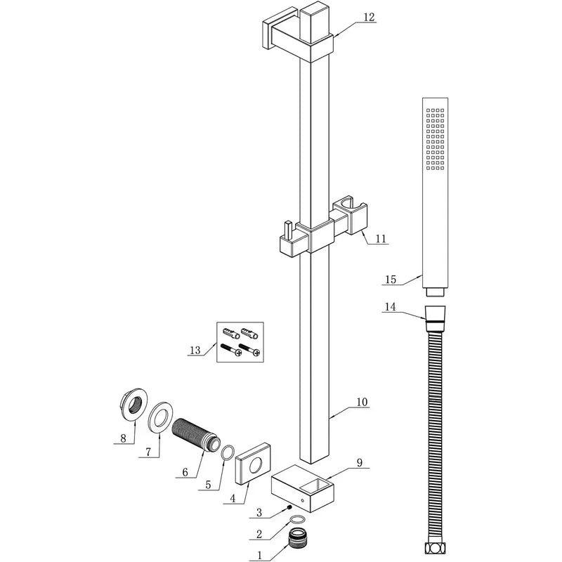 Square Premium Slider Rail Kit w/Elbow